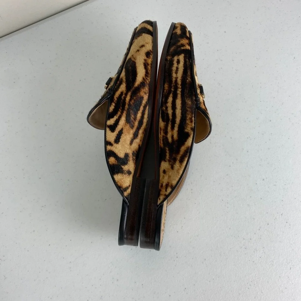 Sam Edelman Linnie Mule Womens 8 Animal Print Calf Hair Horsebit Slide Slip On - Picture 6 of 7